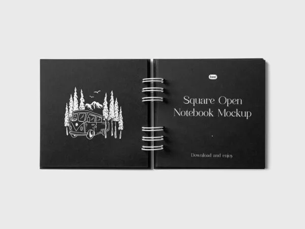 Open Square Notebook Mockup in Front Sight 1