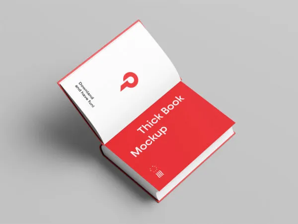 Open Thick Customizable Book Mockup 1