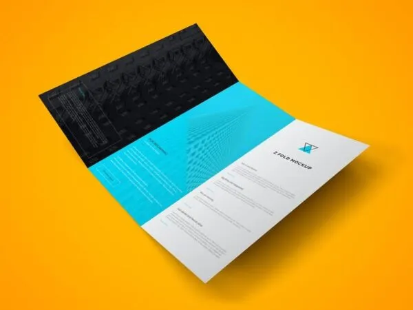 Open Trifold Brochure Mockup 1