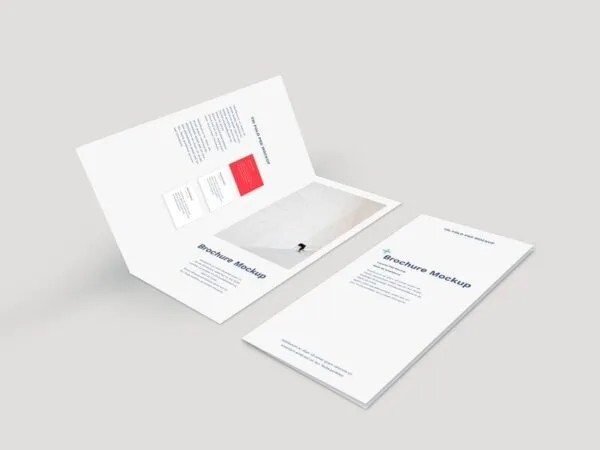 Open and Closed Bi Fold Brochure Mockup 1
