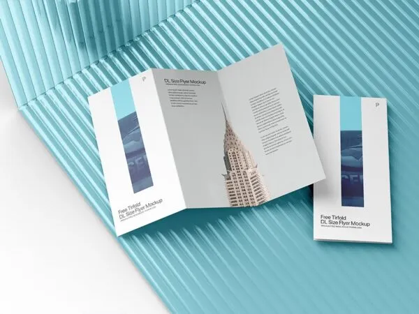 Open and Closed Trifold DL Flyer Mockup 1