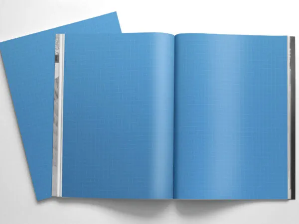 Opend Magazine Mockup Along with A4 Letter 1