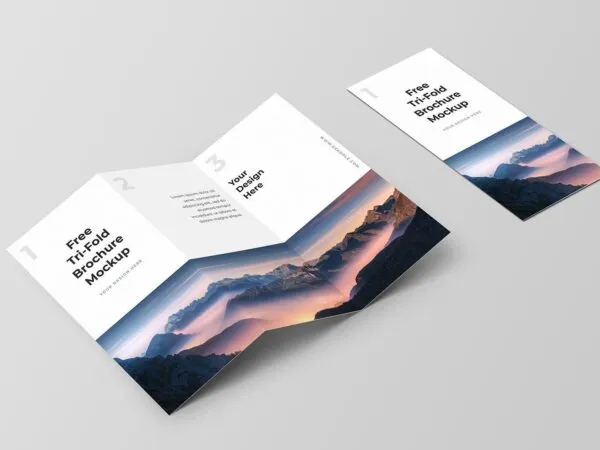 Opend Trifold Brochure Mockup 1