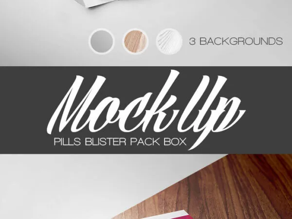 Opened Blister Pills Box Mockup in Perspective View 1