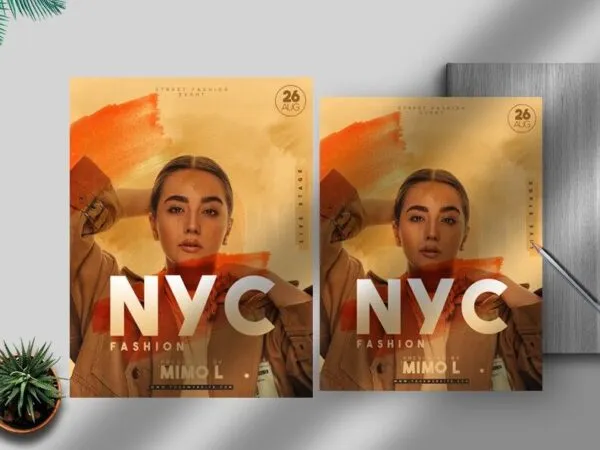 Orange Artistic Fashion Flyer Template 1