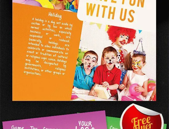 Orange Modern Kids Holiday Flyer Template 1