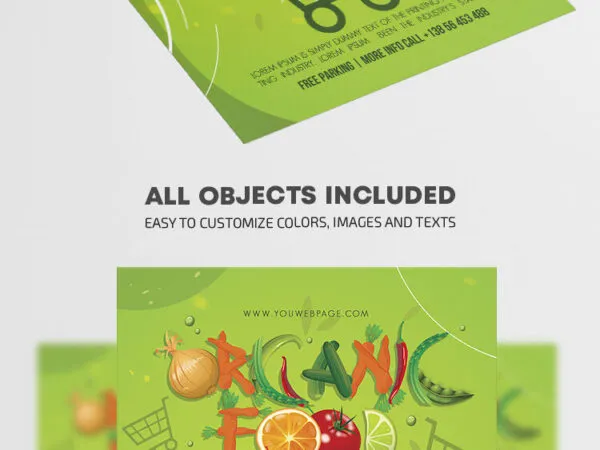 Organic and Cartoon Food Shop Flyer Template 1