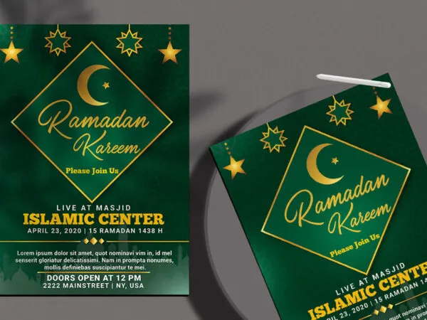 Ornamental Minimalistic Ramadan Kareem Event Flyer Template 1