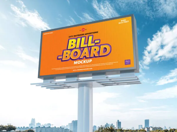Outdoor Advertising 6×12 Feet Two Sided Billboard Mockup 1
