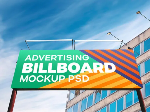 Outdoor Advertising Extra Large Billboard on Stands Mockup 1