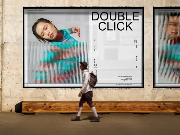 Outdoor Advertising Mockup in Facing View 1