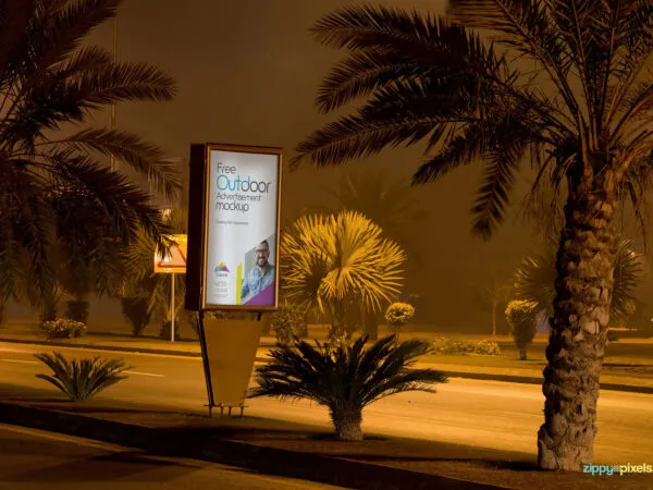 Outdoor Advertising Street Stand Mockup 1