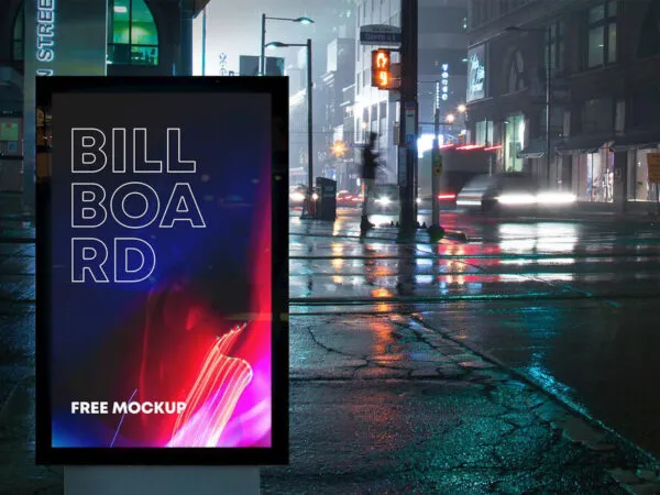 Outdoor Front View Billboard Mockup 1