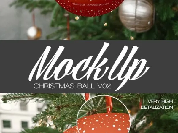 Outdoor Hanging Christmas Ball in Front View Mockup 1 1
