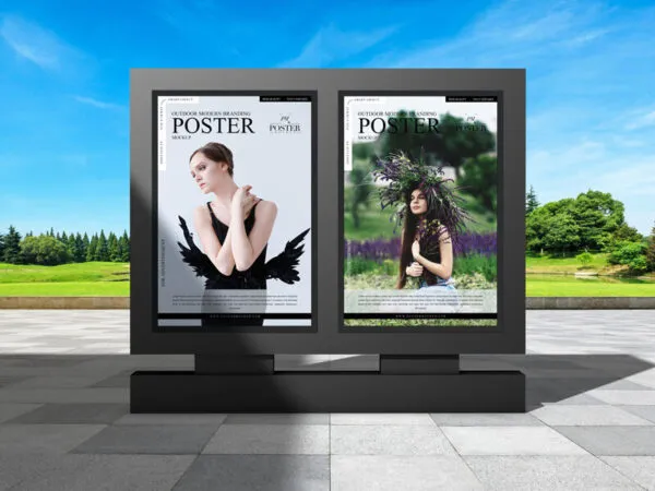 Outdoor Modern Branding Poster Mockup with Black Frame 1
