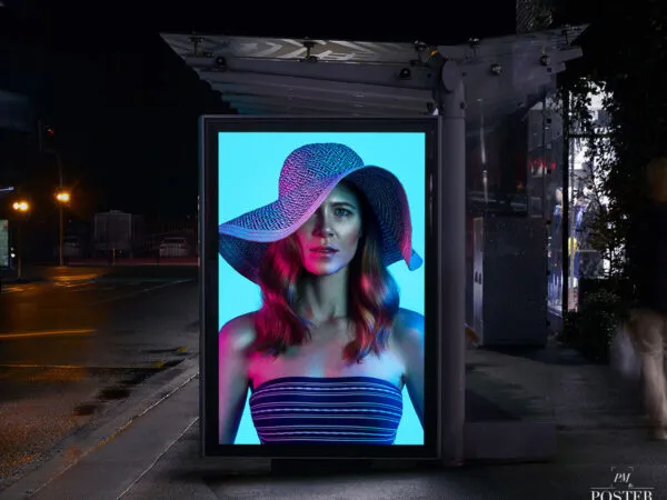 Outdoor Poster Mockup at Bus Shelter 1