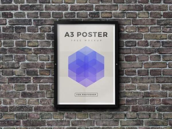 Outdoor Poster Mockup on Brick Wall 1