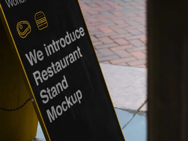 Outdoor Restaurant Stand in the Street Mockup 1
