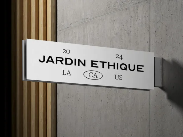 Outdoor Store Sign Mockup in Perspective View 1