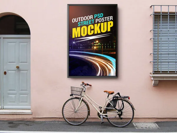 Outdoor Street Poster Mockup with a Classical Design 1