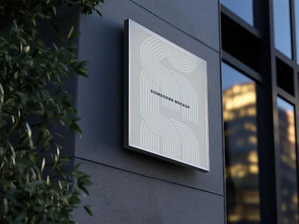 Outdoor Wall Signboard Mockup 1