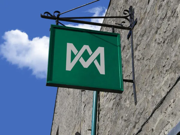 Outdoor Wall mounted Shop Sign Board Mockup 1