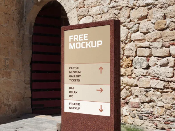 Outdoor Wayfinding Sign Mockup 1