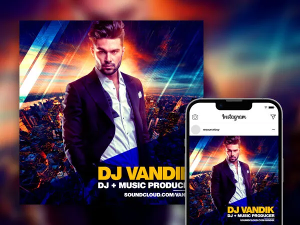 Outstanding Urban DJ Party Instagram Post Template 1