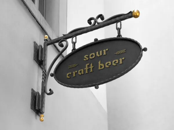Oval Metal Hanging Pub Sign Mockup 1