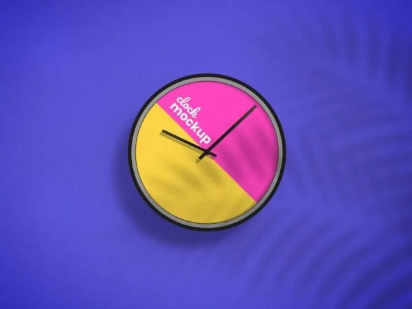 Overhead Rounded Wall Clock Mockup 1