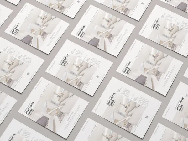 Overhead Shot US Letter Size Flyer Grid Mockup 1