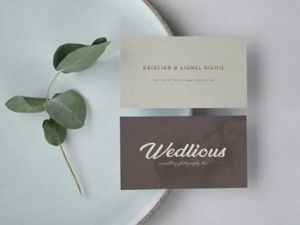 Overhead View Classic Business Card Mockup 1