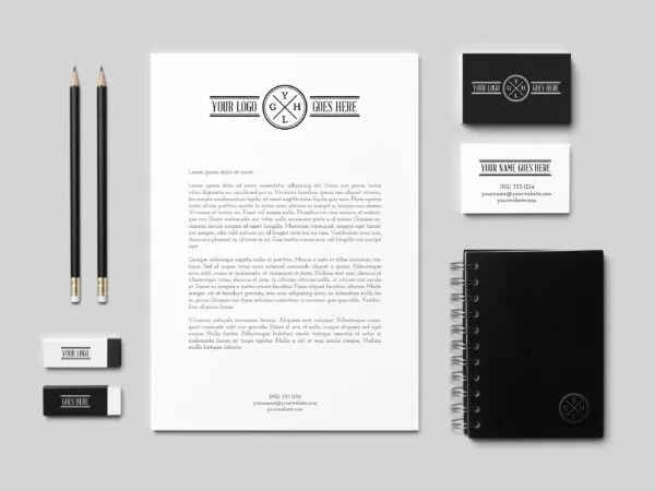 Overhead View of Branding Stationery Mockup 1 1