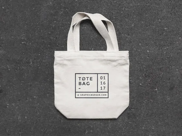 Overhead View of Canvas Tote Bag Mockup 1
