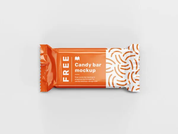 Overhead View of Four Chocolate Candy Bar Mockup 1