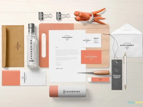 Overhead View of Gorgeous Stationery Mockup 1