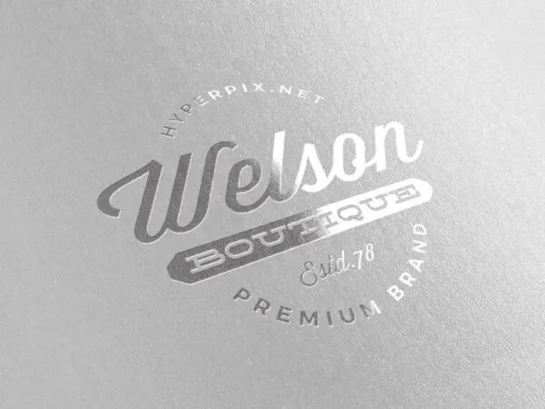 Overhead View of Metallic Silver Logo Mockup 1