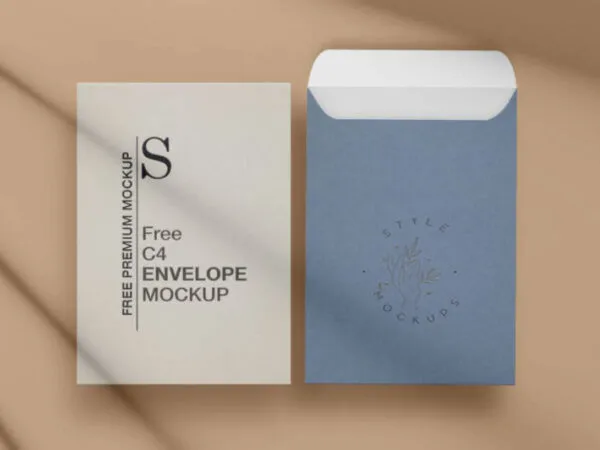 Overhead View of Two Floating C4 Envelope Mockup 1