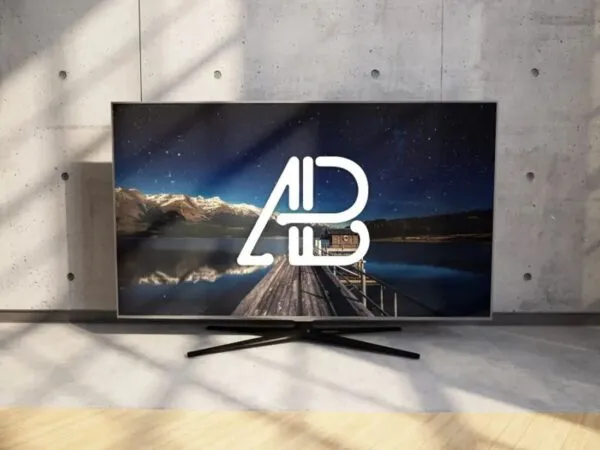 Overlaid Shadow 4K TV Placed on Floor Mockup 1