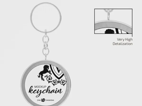 Pack of 2 Mockups Featuring Round Metal Keychains 1