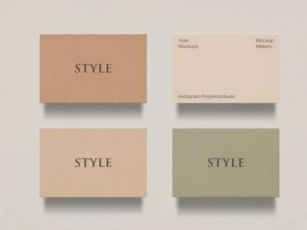 Pack of Four Business Cards Mockup with Front and Back View 1