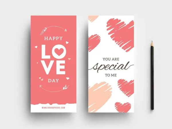 Pack of Six Minimal Valentines Day DL Flyers Rack Cards Templates 1