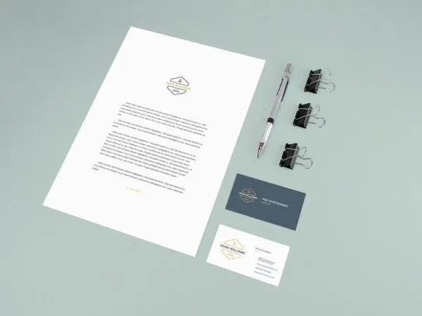 Pack of Stationery Branding Mockups in Perspective 1