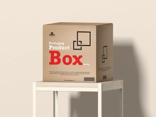 Packaging Box Mockup on Table 1