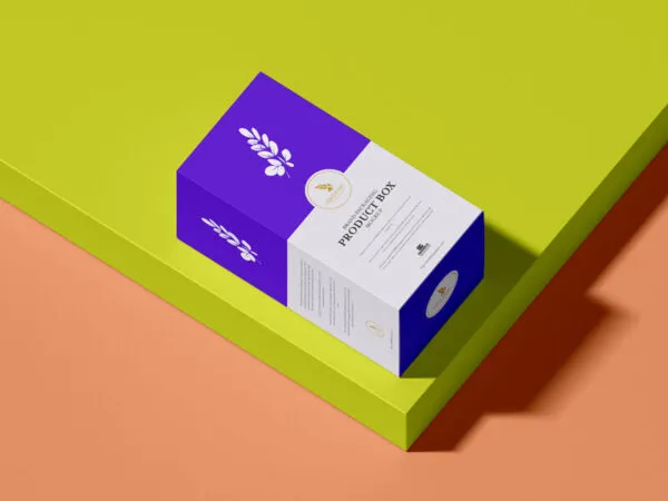 Packaging Product Box on an Elevated Surface Mockup 1