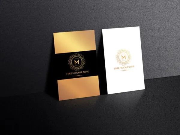 Pair of Standing Display Business Card Mockup 1