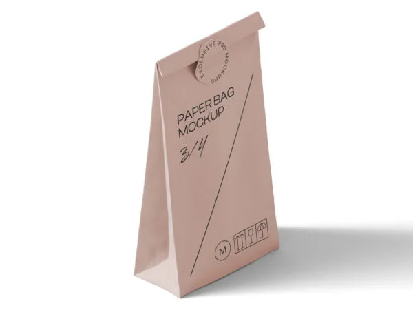 Paper Bag Mockup Perspective View 1
