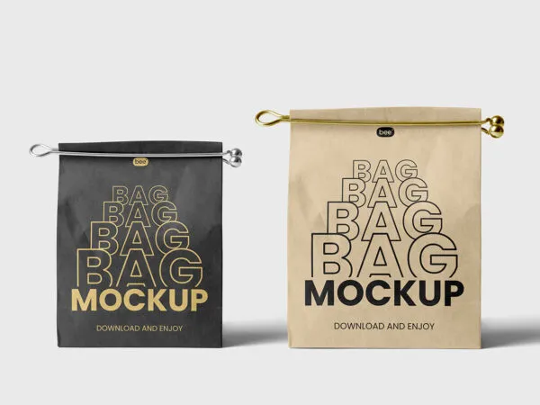 Paper Bag with Clip Mockups 1