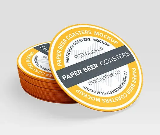 Paper Beer Coasters Mockup 1