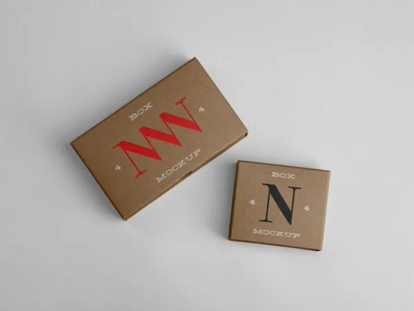 Paper Box Mockups in Two Different Sizes 1